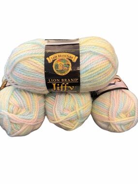 Lion Brand Yarn Jiffy Daytona Pastel Rainbow Soft Mohair Like Lot Of 5 NEW